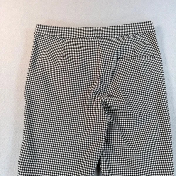 Zara Women Black White Gingham Check Slim Fit Ankle Pants Size Small S 26 - Image 9