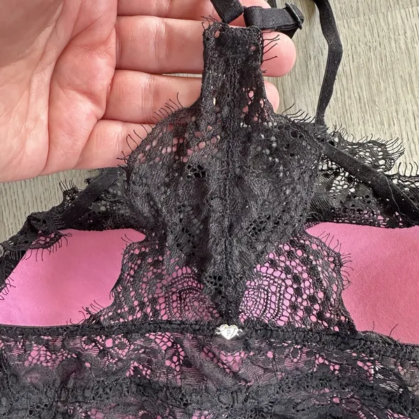 PINK Victoria’s Secret High Neck Lace Racerback Push Up Bra XS - Image 7