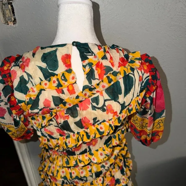 FARM Rio Puff Sleeve Fitted Mini Dress Size XS Petite NWOT - Image 5