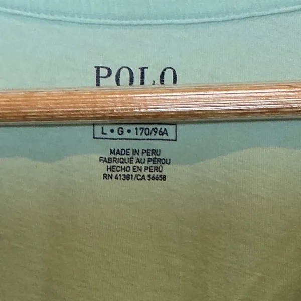 Polo Ralph Lauren Womens V-Neck T-Shirt Aqua Blue Cotton Short Sleeve Large Logo - Image 4