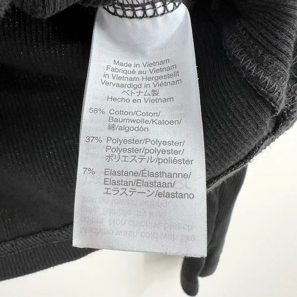 Madewell black place scoop neck plain solid black long sleeve top rib size small - Image 7