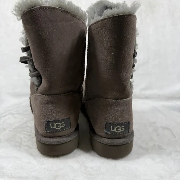 UGG Gita Grey Suede Shearling Lace Up Boots 1018629 Womens Size 6 - Image 6