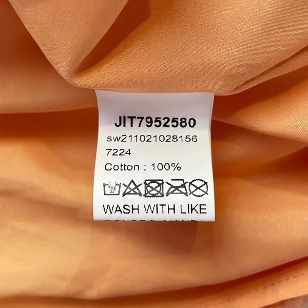 Sundress Deep V Eyelet Puff Sleeve Maxi Dress in Orange‎ Size Extra Small - Image 8