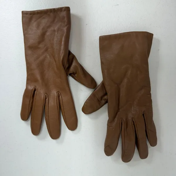 Aris Isotoner 7.5 Gloves Tan Brown Leather Thinsulate Insulated Winter Warm - Image 2