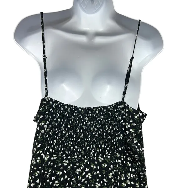 Old Navy Women Cottage Boho Floral Sundress XL Black Smocked Back Indie Whimsy - Image 7