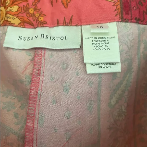 Susan Bristol Pants Women Plus 16 Pink Orange Straight Leg Side Zipper Retro - Image 3