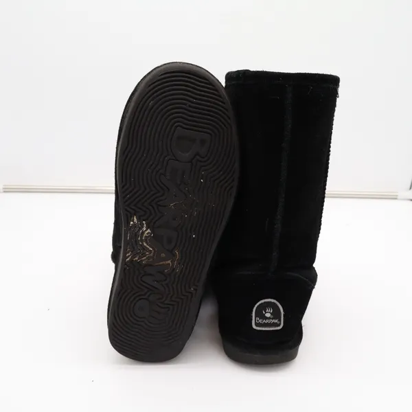 Bearpaw Bootie Womens US 10 Black Suede Fleece Lined Round Toe Mid Calf Boots - Image 5