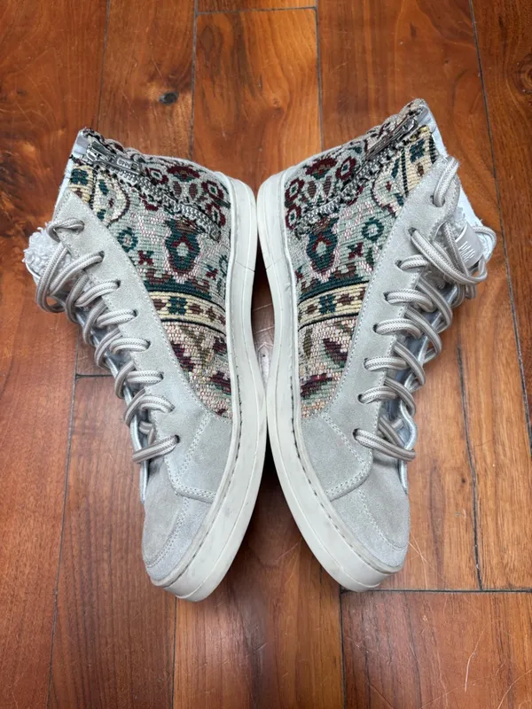 P448 Lila High Top Tapestry / Embroidered Sneakers 38 - Image 6