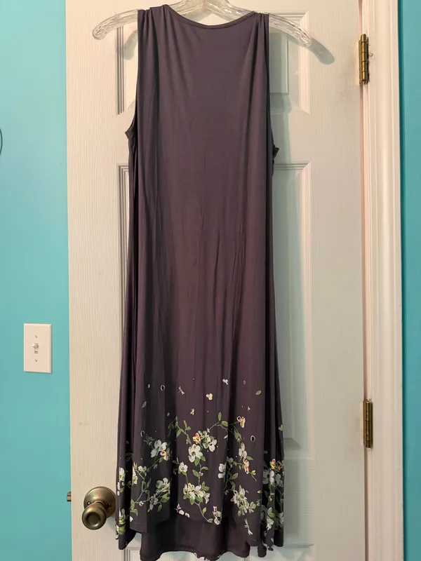 Amazon Grey Dress with Flowers - Image 2