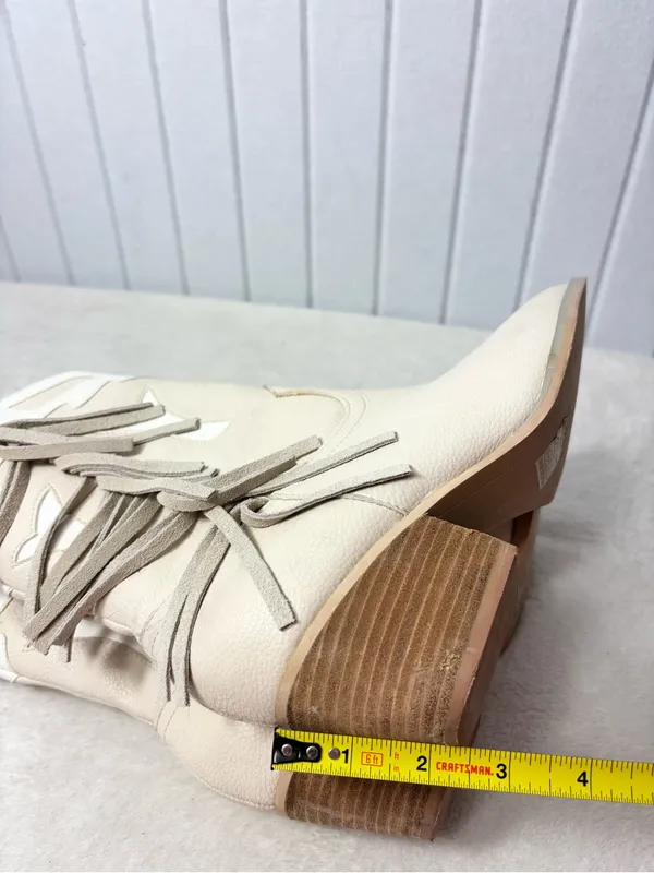 Altar'd State Cream Fringe Western‎ Ankle Boots Size 7 - Image 6