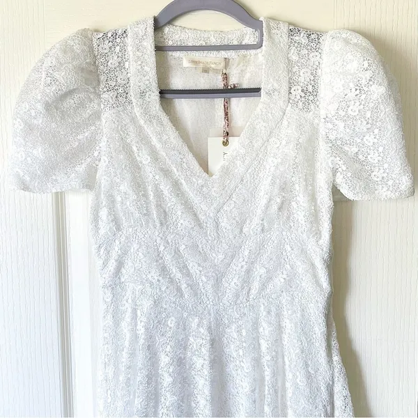 LoveShackFancy‎ Castella Gown Lace Embroidered Maxi Dress White Size 00 NWT - Image 4