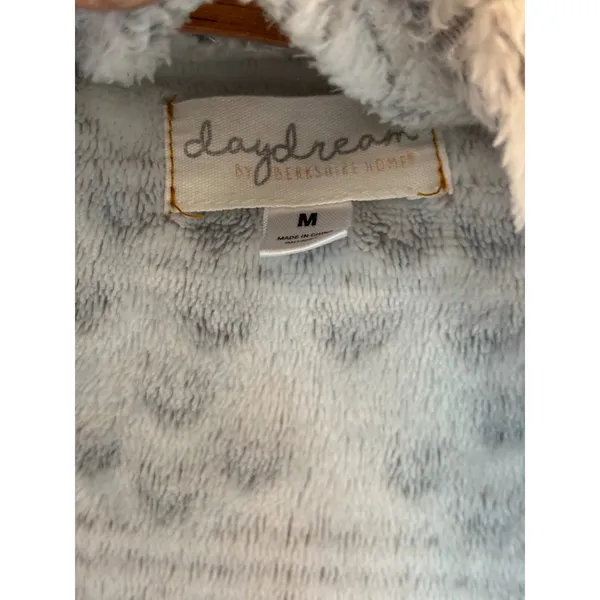Daydream by Berkshire Home Grey Fair Isle Fleece Robe Shawl Collar Medium - Image 6