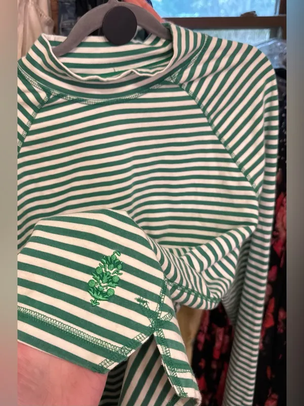 NWOT Free People FP Movement Restoration Yarn Dye Stripe Layer - Green Glow - L - Image 10