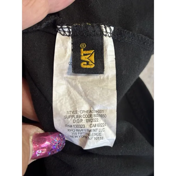 CAT Short Graphic Logo Short Sleeve T-Shirt Size M Cotton Casual - Image 7