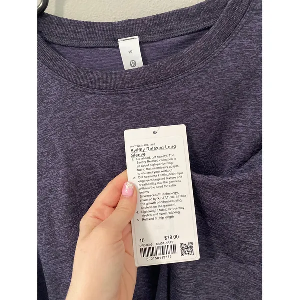 New Lululemon Swiftly Relaxed Long Sleeve Shirt Women’s Size 10 - Image 2
