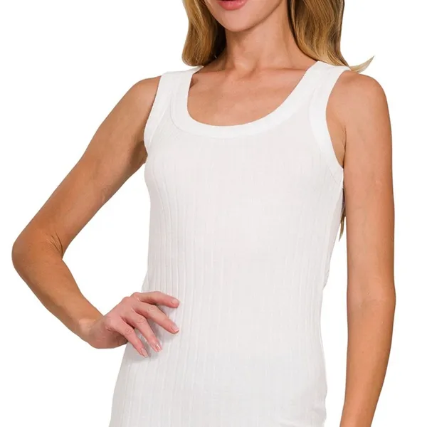 Zenana Melange Rib Tank‎ Top - Image 2