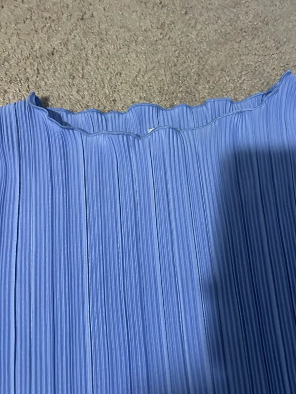 A New Day Women's Light Blue/periwinkle Pleated Long-Sleeve Top - Image 4