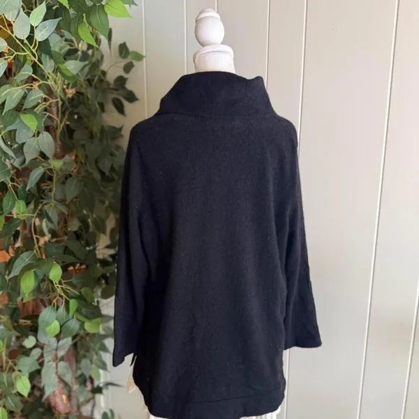 Jones New York Black Turtleneck Cashmere Sweater 3/4 Sleeve Women's Size 1X - Image 3