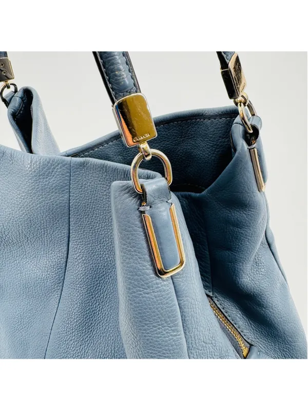 Coach 26224 Madison Pebbled Leather Hobo Bag Blue - Image 13