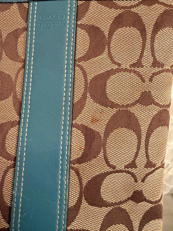 Coach Brown and Blue Crossbody Bag - Image 4