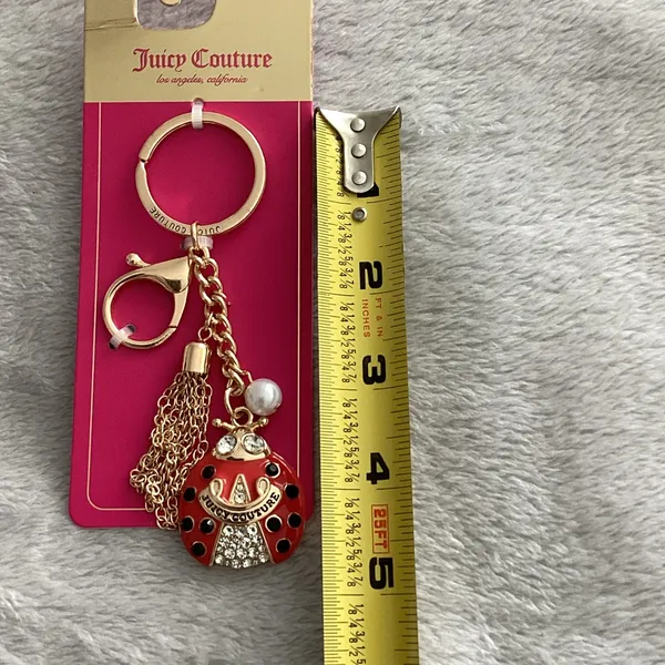 Juicy Couture Red Ladybug Gold-Tone Keychain Bag Charm - Image 6
