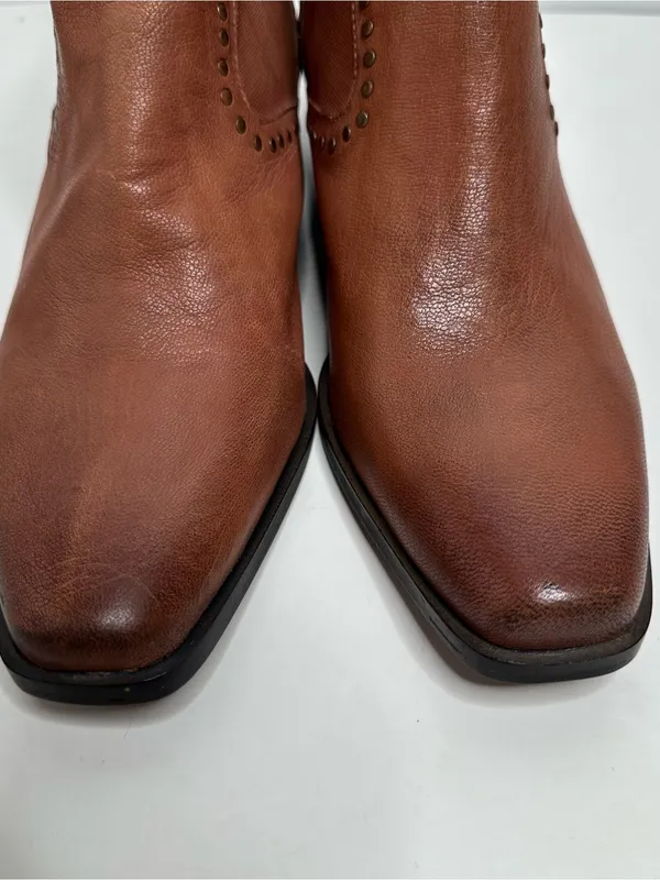 ROAN by Bed Stu Cliffhanger Brown Leather Studded Ankle Boots Size 8.5 - Image 5
