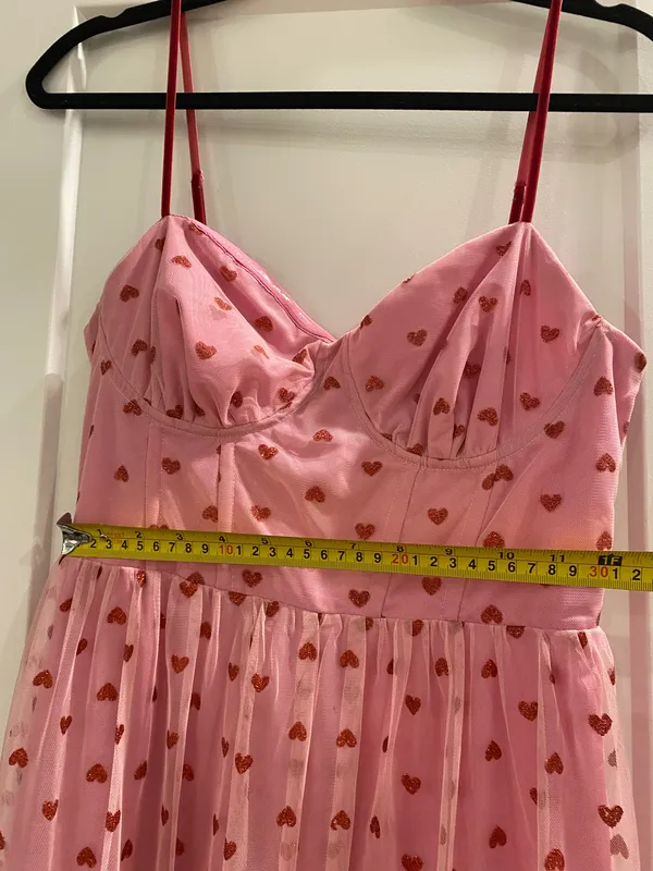 Betsey Johnson Heart Dress Pink Midi Size 8 - Image 3