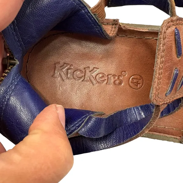 Kickers Women's Brown Leather Gladiator Sandals‎ Back Zip Strappy Retro Boho 41 Size 9 - Image 4