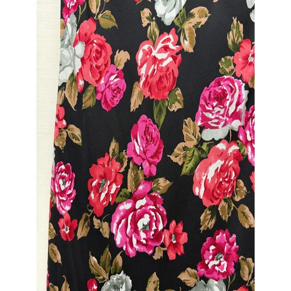 Vtg Maggie London Silk Floral Dress 10 Pink Black Whimsigoth‎ 90s Y2K Cowl Neck - Image 3