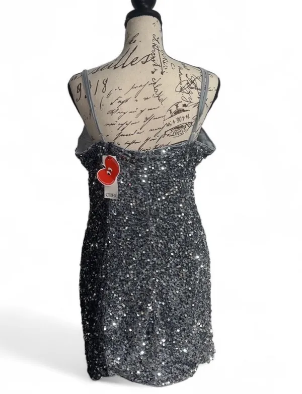 Cider Large New with tags Sequin Cami Split Short Dress - Image 5
