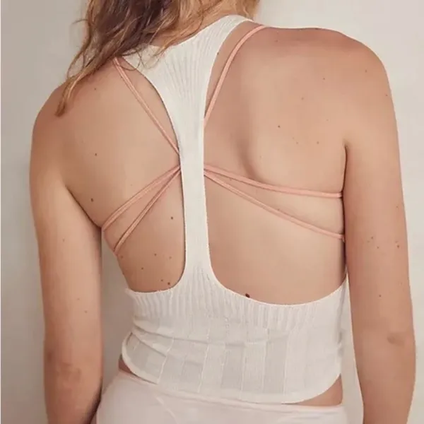 FREE PEOPLE Intimately Switch It Up‎ Tank Cami Green Balsam Ribbed Knit Large - Image 8