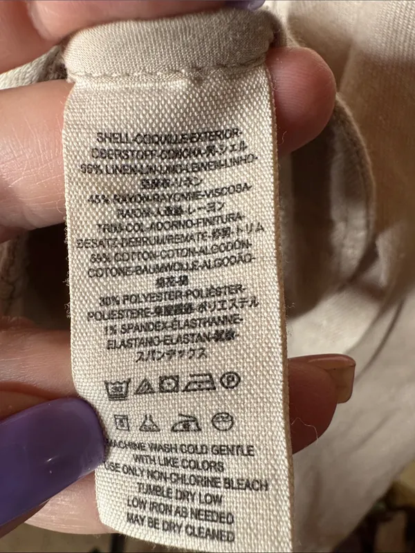 Free People Linen Blend Beige Utility Jacket Size XS - Image 7
