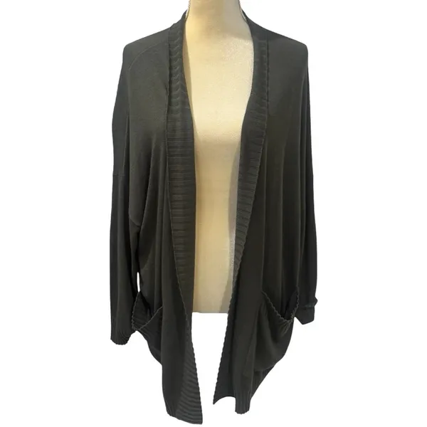 NEW Chelsea28 Green Long Sleeve‎ Cowlneck Cardigan Cashmere Blend Size XS/S - Image 2