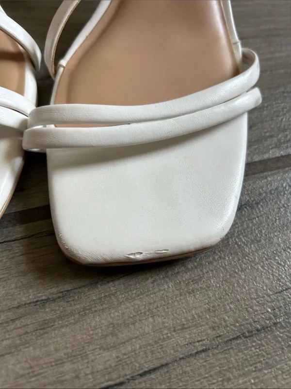 wild fable White Strappy Square-Toe Heeled Sandals - Image 3