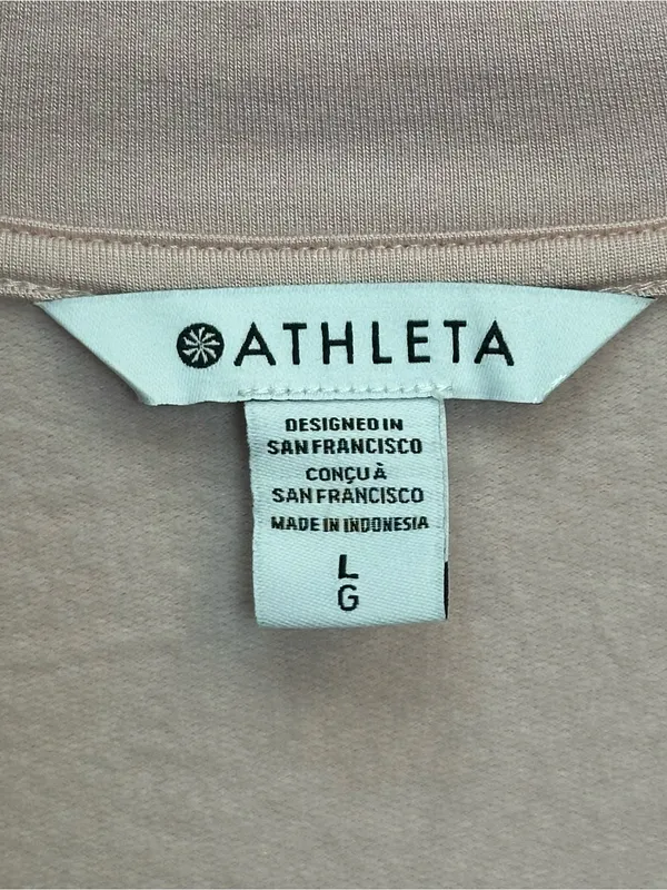 Athleta Purana V-Neck Wrap Sweatshirt Pink Size Large NWT $89 - Image 9