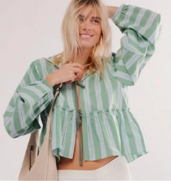 NEW Free People Brunch Babe Blouse Sz M - Image 12