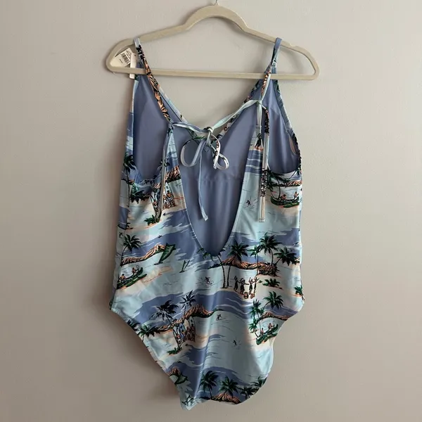 Aerie V One Piece Swimsuit Sunfade Teal NWT - Image 9