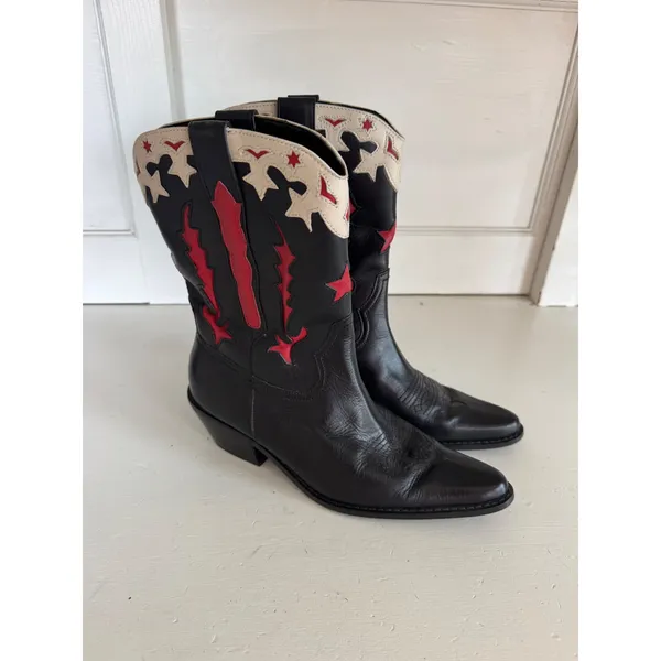 Matisse black red & white western‎ boots size 6.5 - Image 2