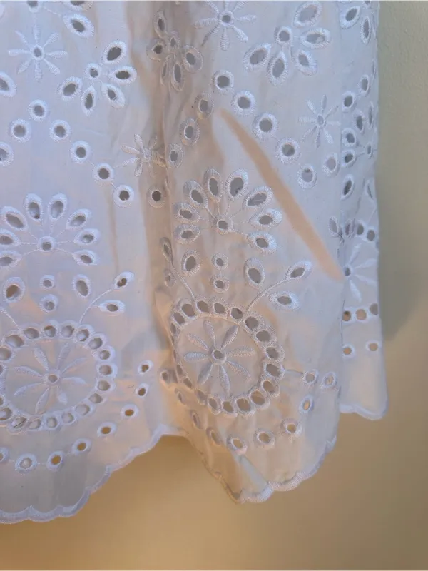 Hill House The Amal Skort White Eyelet Cotton Womens Large New With Tag - Image 3