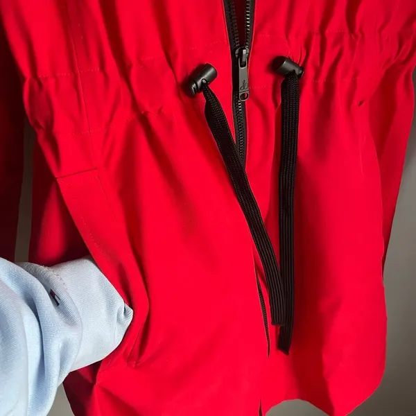 Sam Edelman Bright Red Water Resistant Hooded Coat Jacket Red Ridding Hood sz S‎ - Image 4