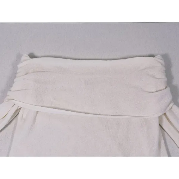 Abercrombie & Fitch Merino Wool Off Shoulder Sweater XXL Cream Cozy Old Money - Image 6
