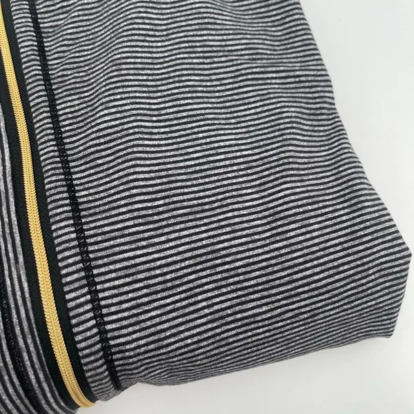 LULULEMON Vinyasa Scarf Wrap Zipper Gold Stripes Black Gray Stretch Multi Way - Image 7