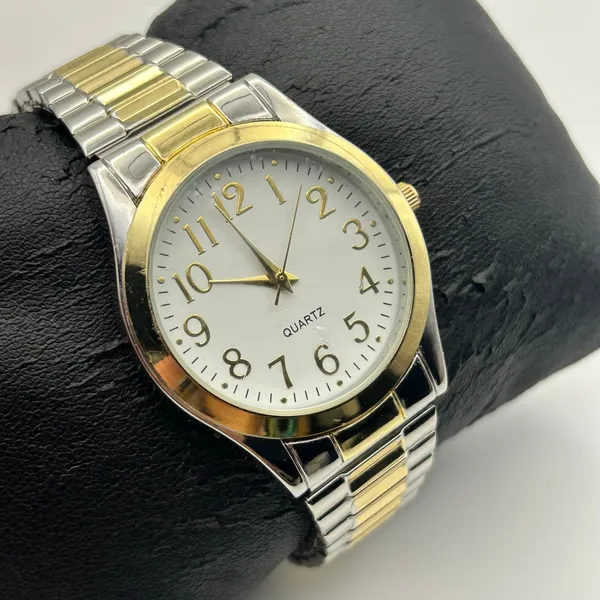 Accutime Watch Corp Two-tone St. Steel Classic Men’s Watch Working New Battery - Image 3