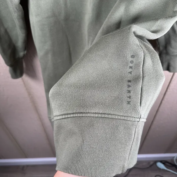Cozy Earth Tunic Crewneck Sweatshirt Womens Small Olive Green Modal CEW0168 - Image 3