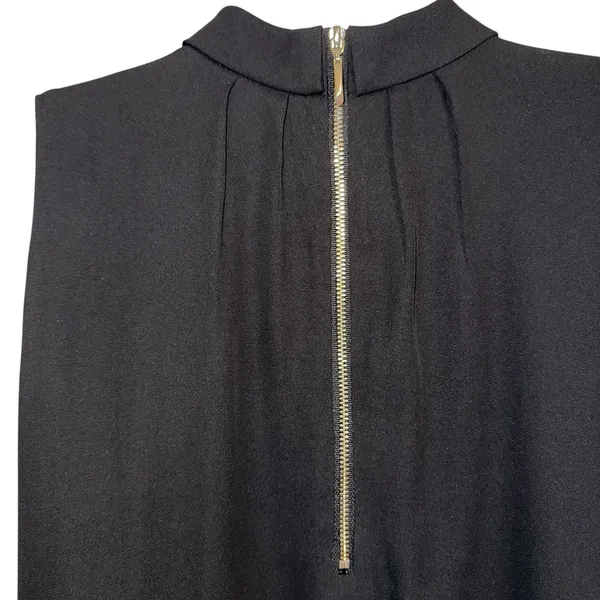 WHITE HOUSE BLACK MARKET‎ Black Sleeveless Choker Neck Shift Dress EUC Size 6 - Image 7