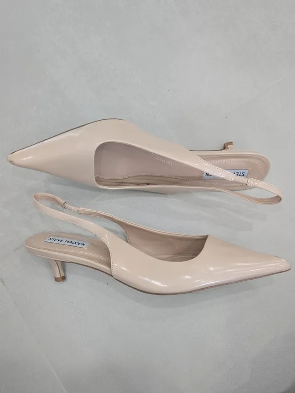 Steve Madden Beige Patent Pointed Slingback With Small Heel Size 10 - Image 5