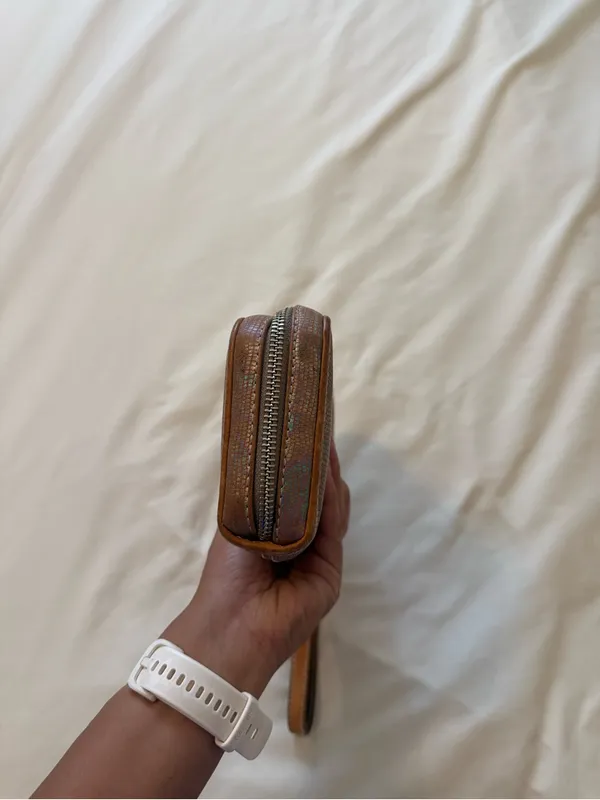CONSUELA | Gloria Textured iridescent leather Large Brown Wristlet Wallet - Image 6