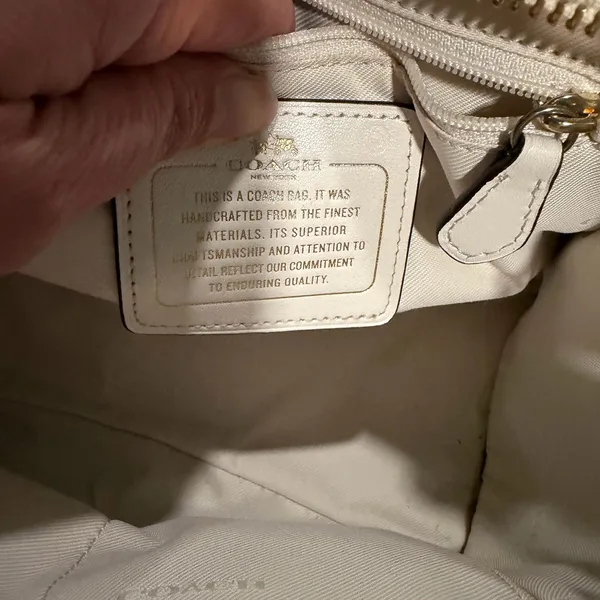 Coach Studded Cream Handbag - Image 8