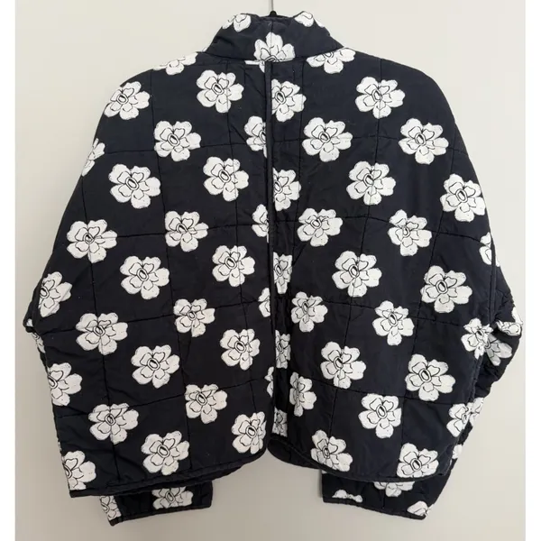 Free People Chloe Floral Quilted Jacket Night Blooms Women's Size Small - Image 2