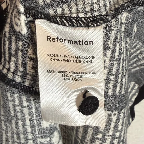 Reformation Locklin Midi Button Front Dress in Zine Newsprint Size 4 - Image 5
